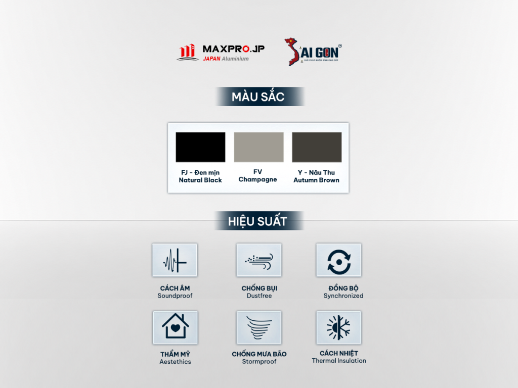 Lam nhôm che nắng Maxpro với độ bền màu vượt trội
