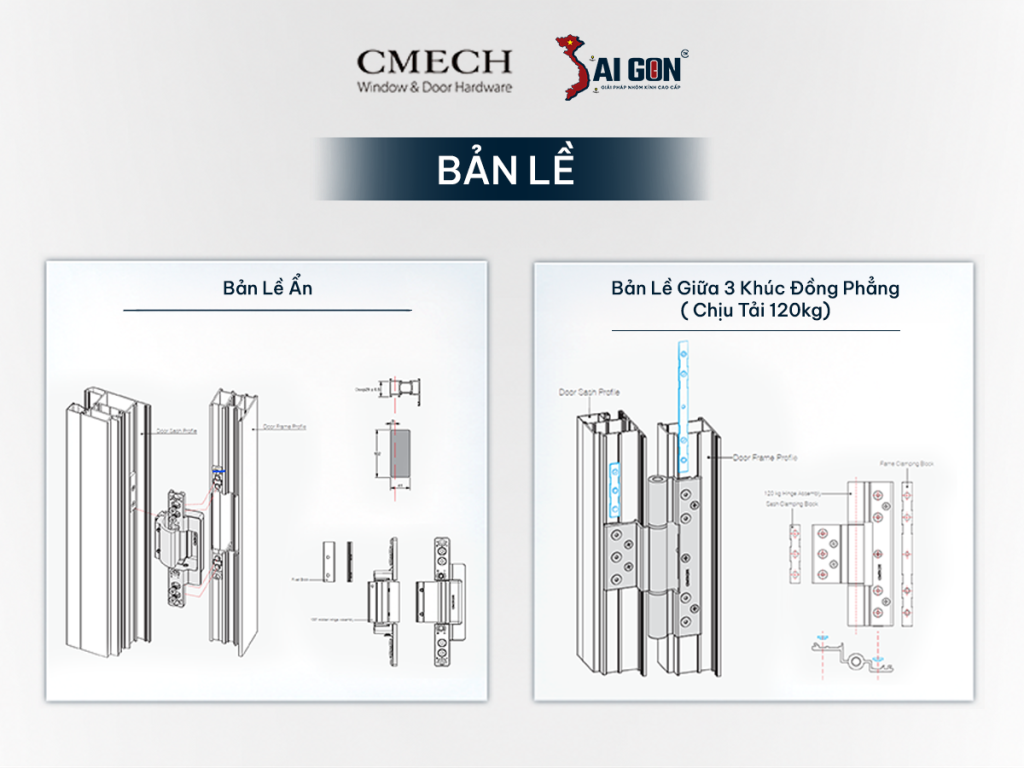 Bản lề ẩn mang lại vẻ đẹp liền mạch, không lộ chi tiết kim loại