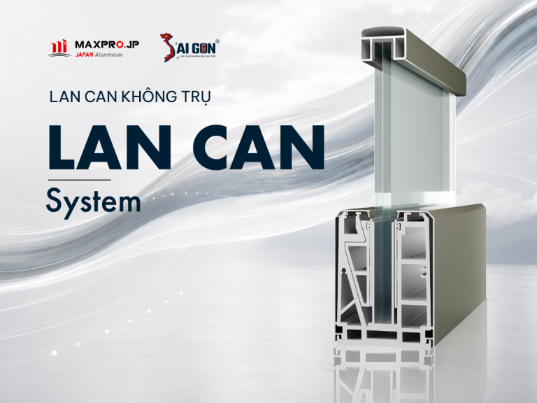 Lan can kính không trụ nhôm Maxpro