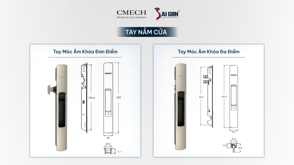 Tay móc âm khóa dùng cho cửa đi trượt không giúp tối ưu không gian