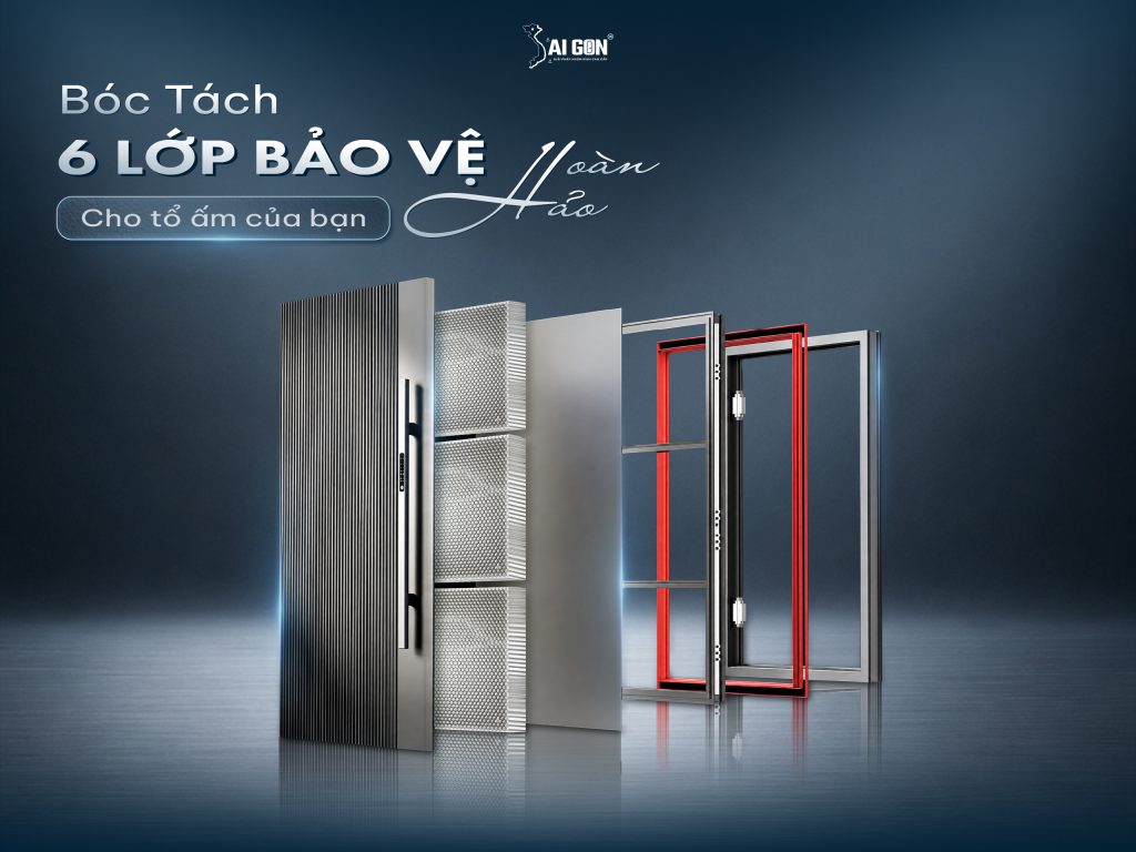 Cấu trúc 6 lớp bảo vệ hoàn hảo của cửa đại sảnh nguyên khối Sài Gòn Cửa