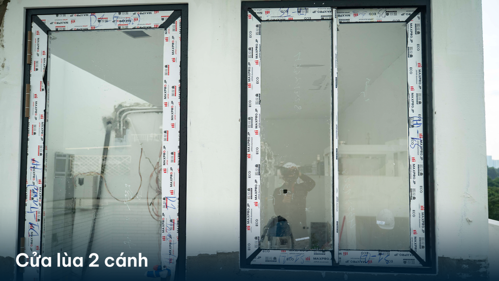 Cửa đi lùa hệ SD115 trượt 2 cánh êm ái, tối ưu không gian