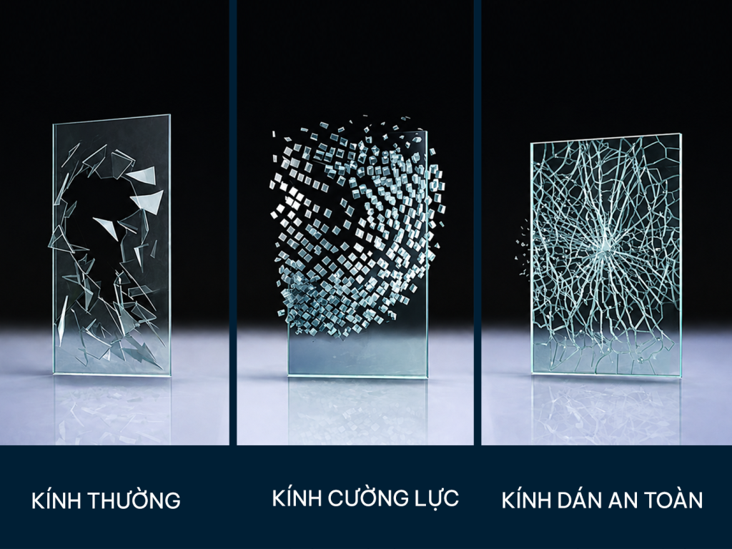 Kính dán an toàn không bị vỡ vụn khi chịu lực tác động