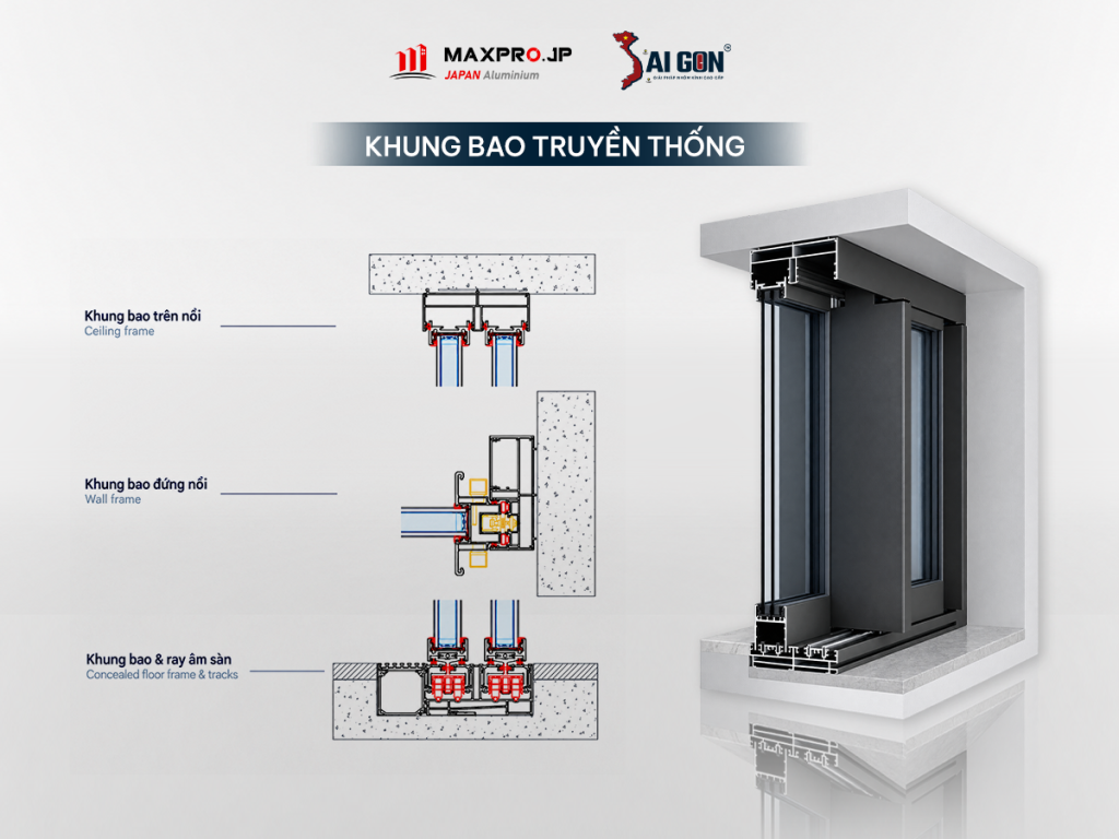 Cửa slim ray nổi giúp thi công nhanh chóng, không can thiệp phần thô